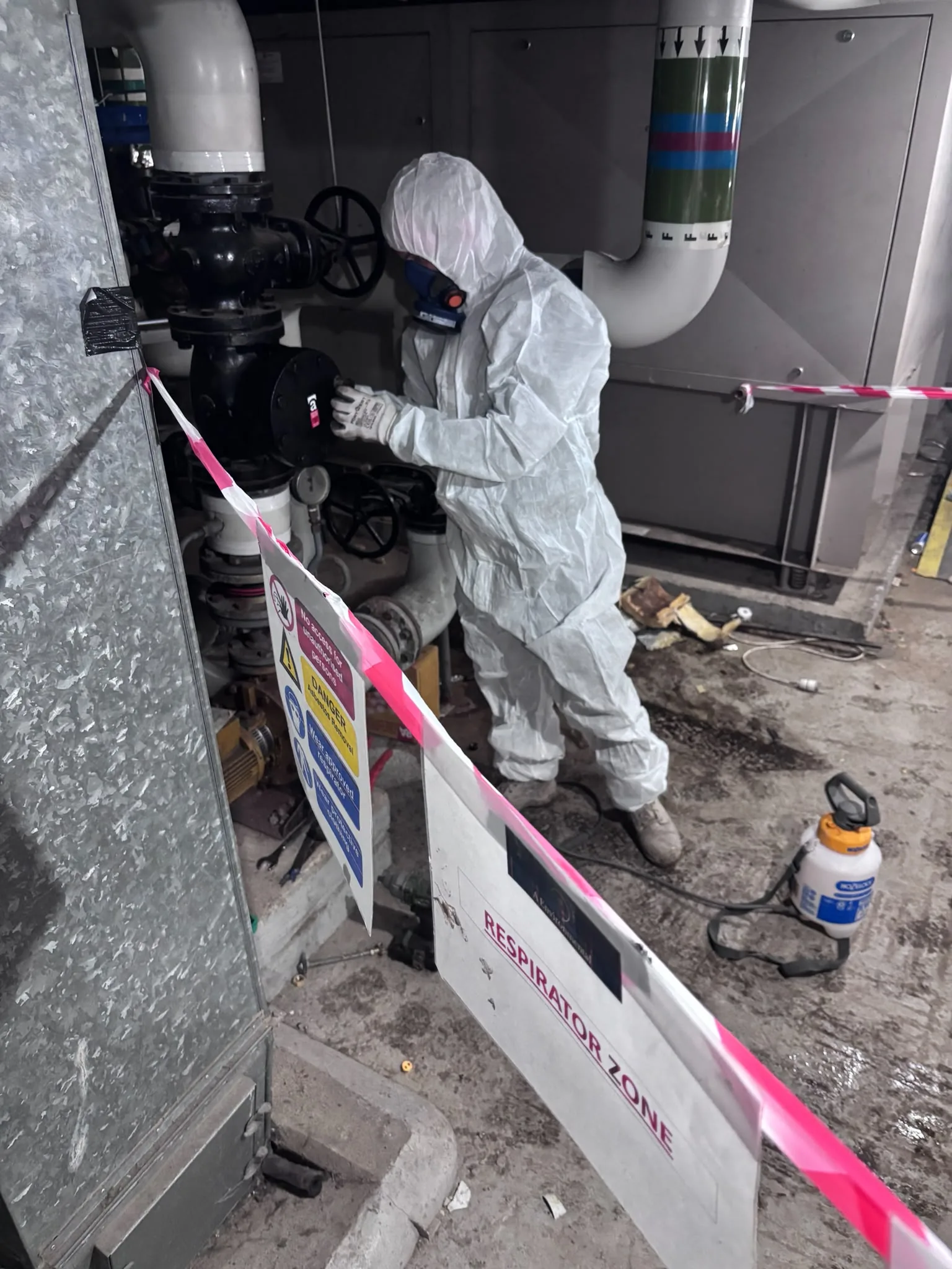 Asbestos artex removal from concrete soffit in Rotherhithe